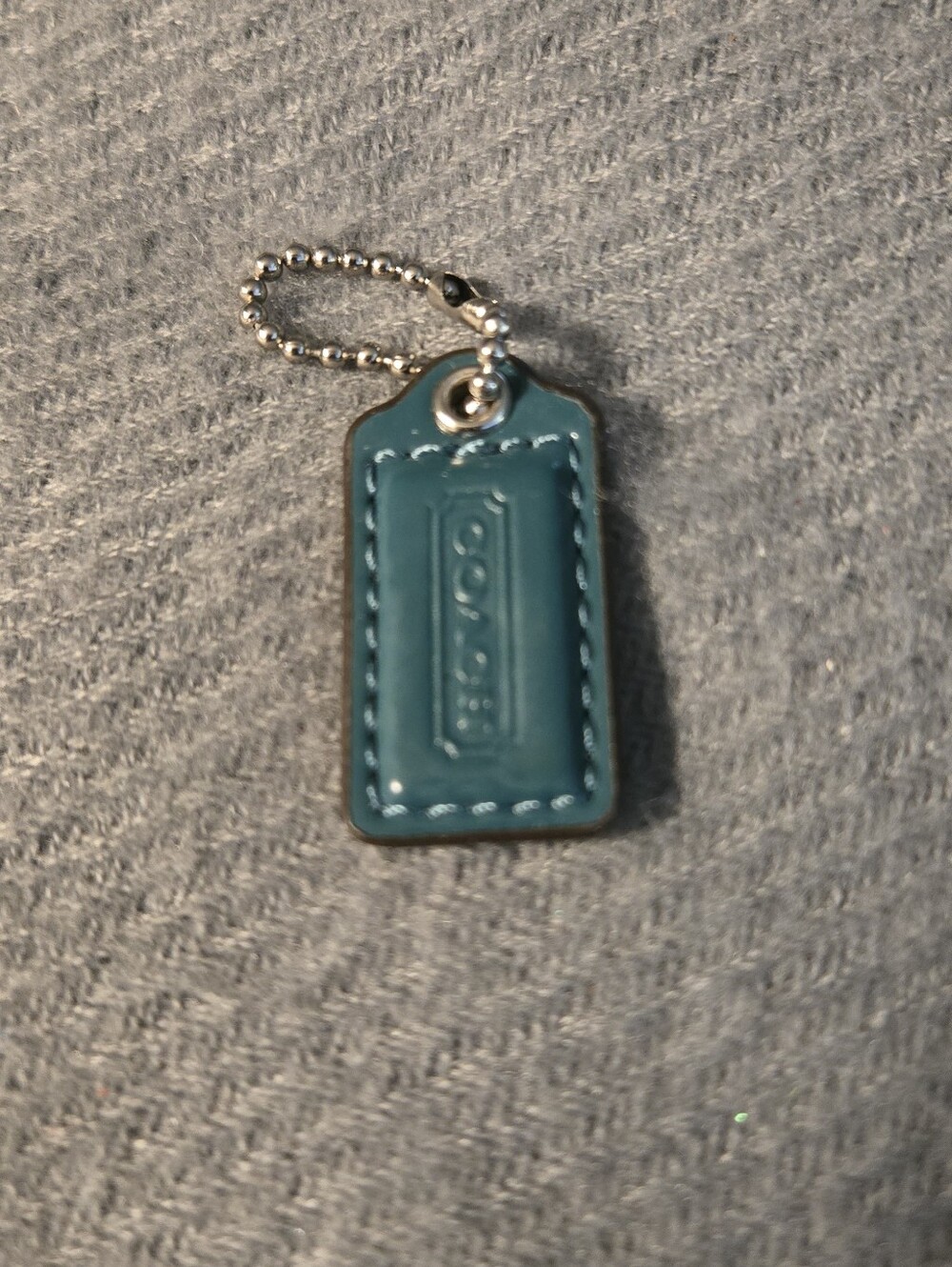 Coach Dark Teal Leather Tag